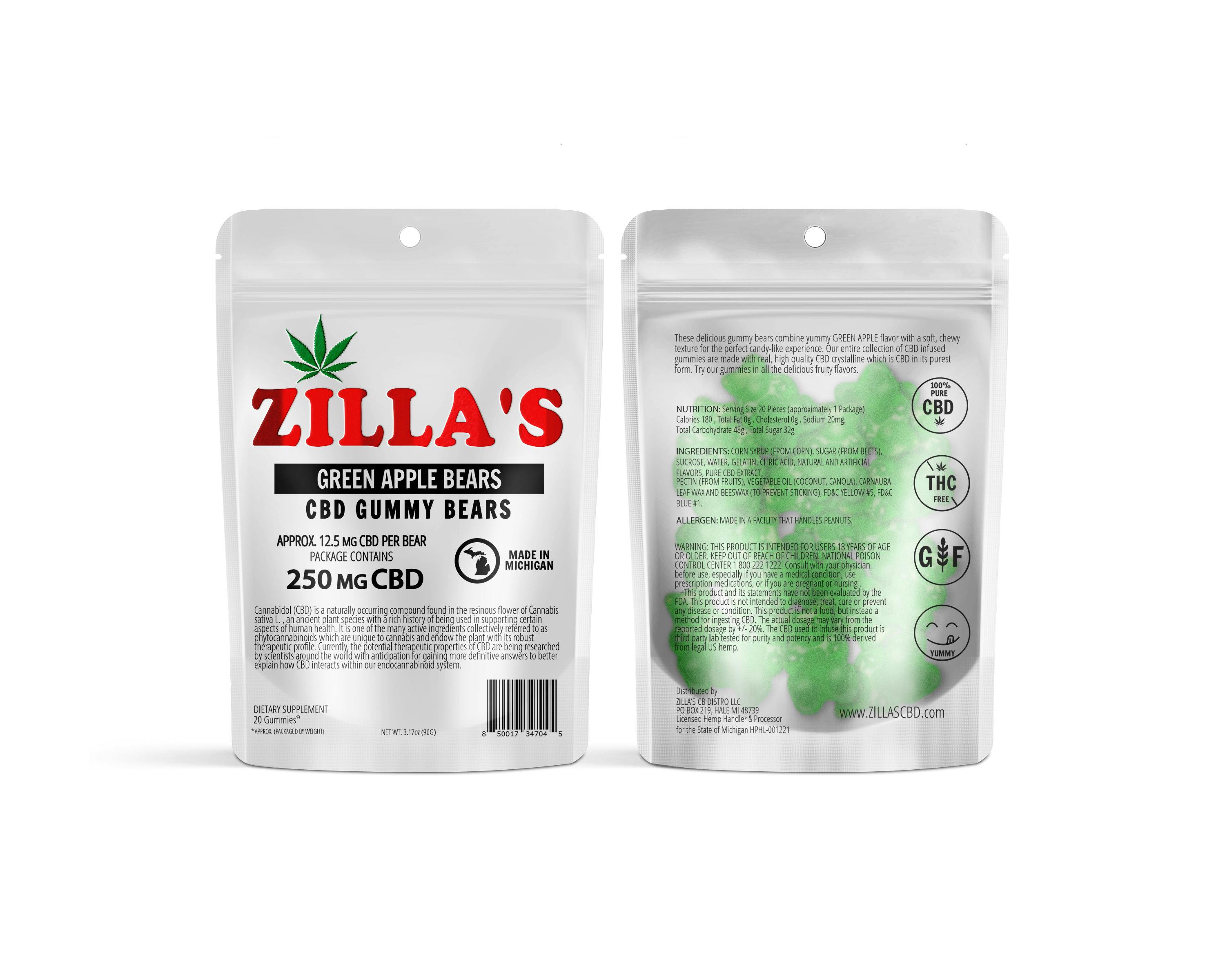 CBD Gummy Bears- Green Apple