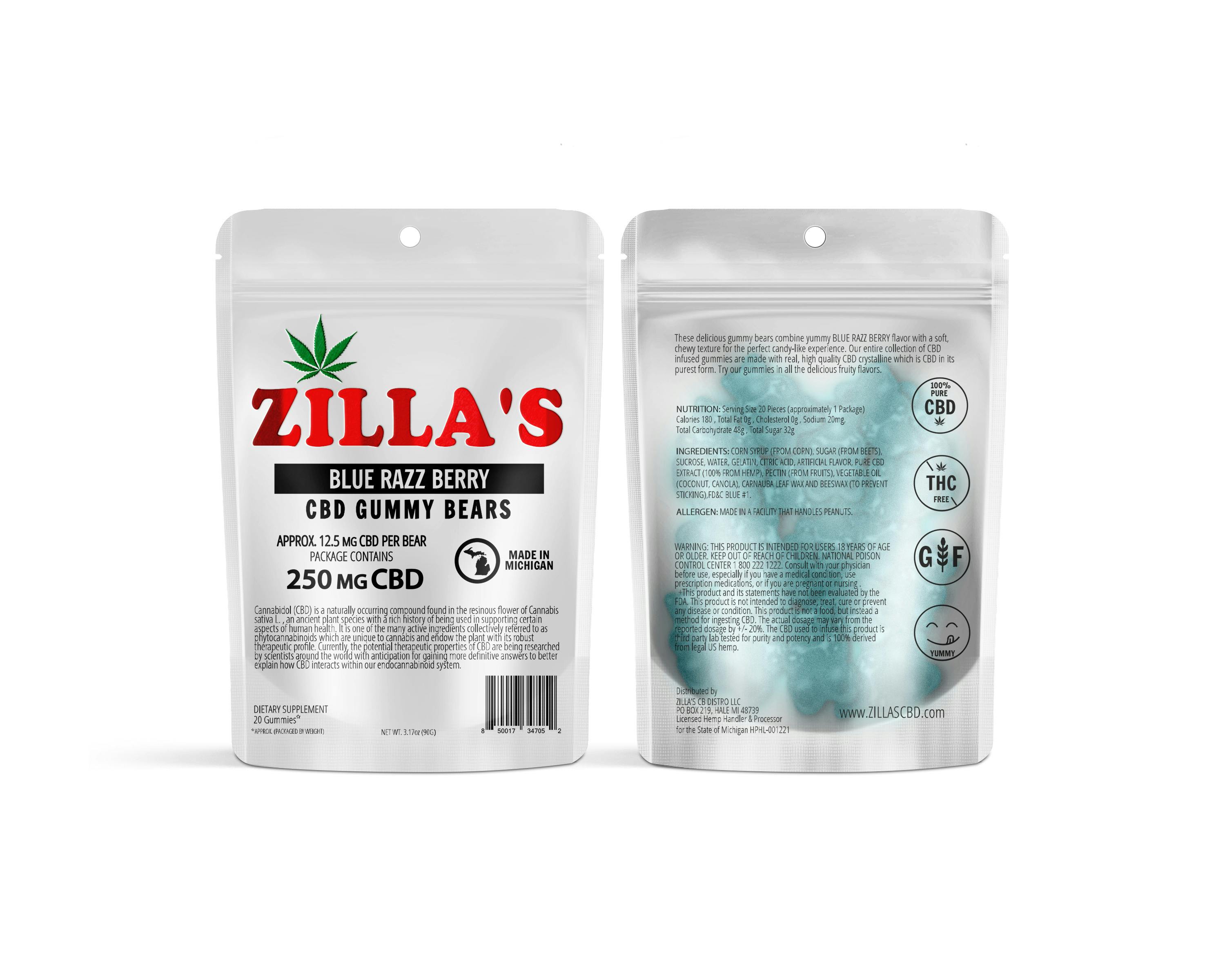 CBD Gummy Bears- Blue Razz