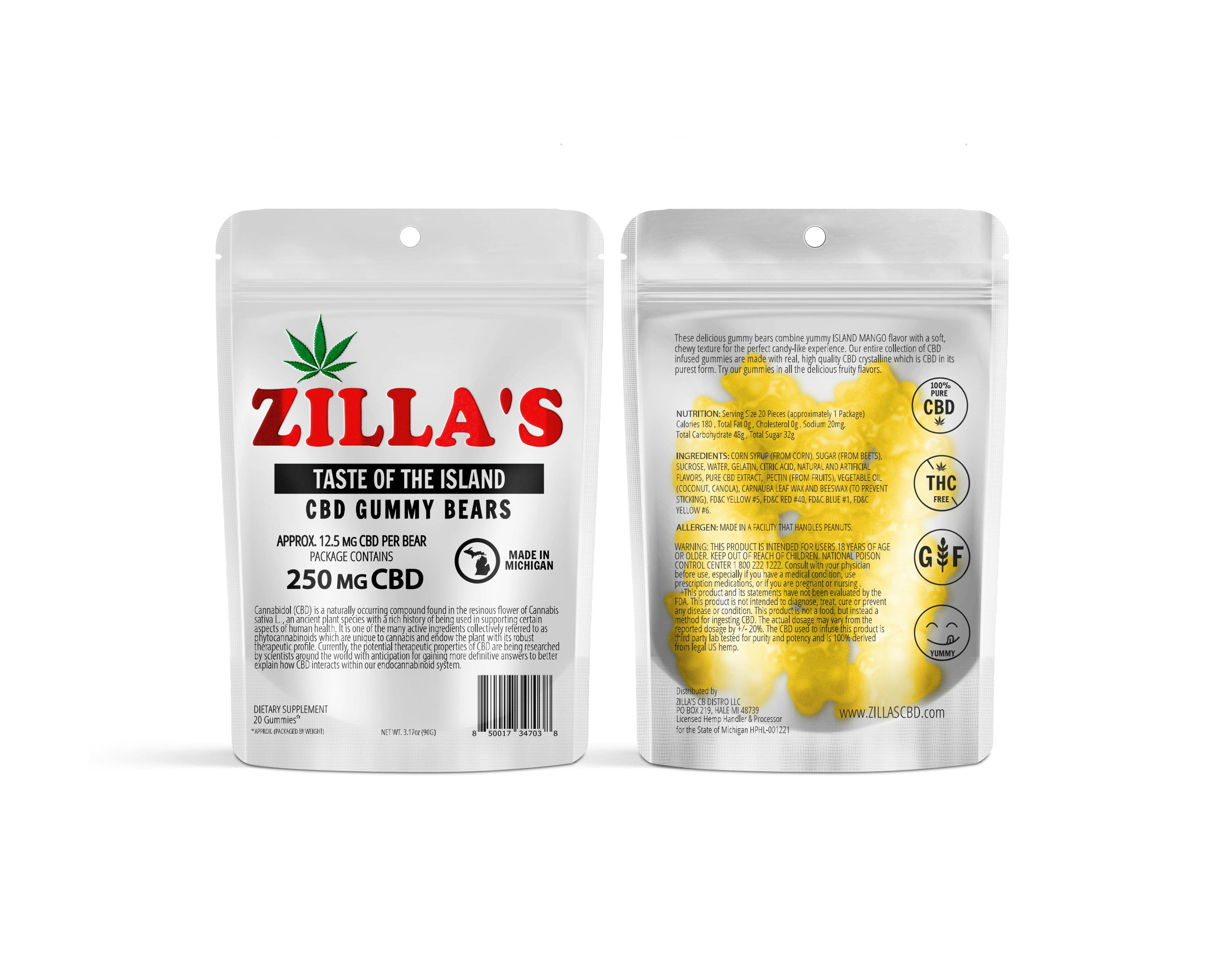 CBD Gummy Bears- Island Mango