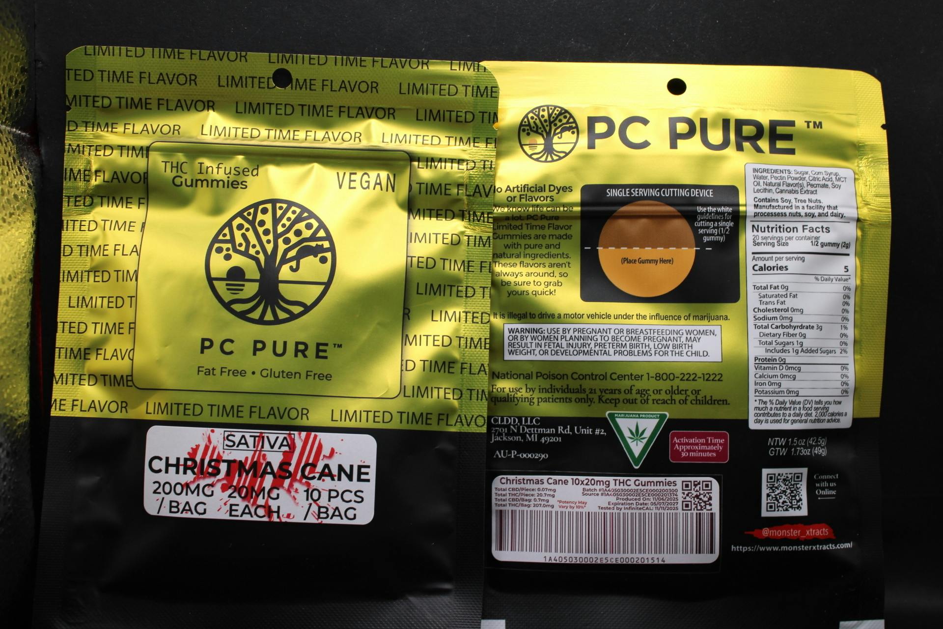 Monster / PC Pure |Christmas Cane Hybrid Gummies- PC Pure