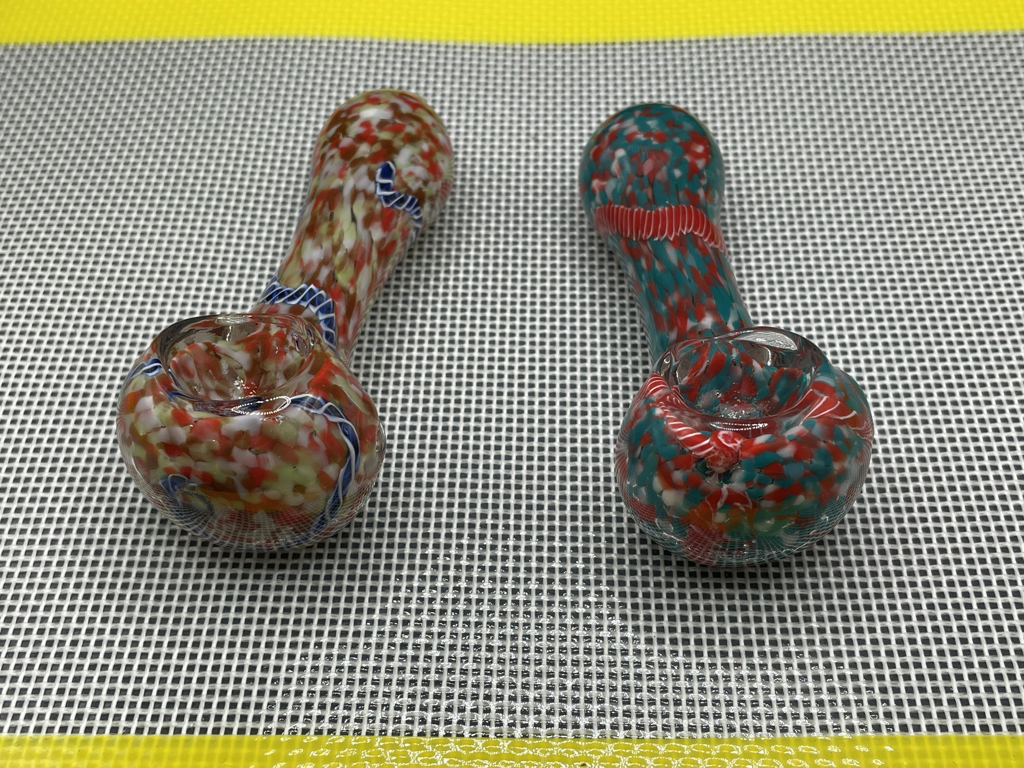4" cracked twisted art hand pipe