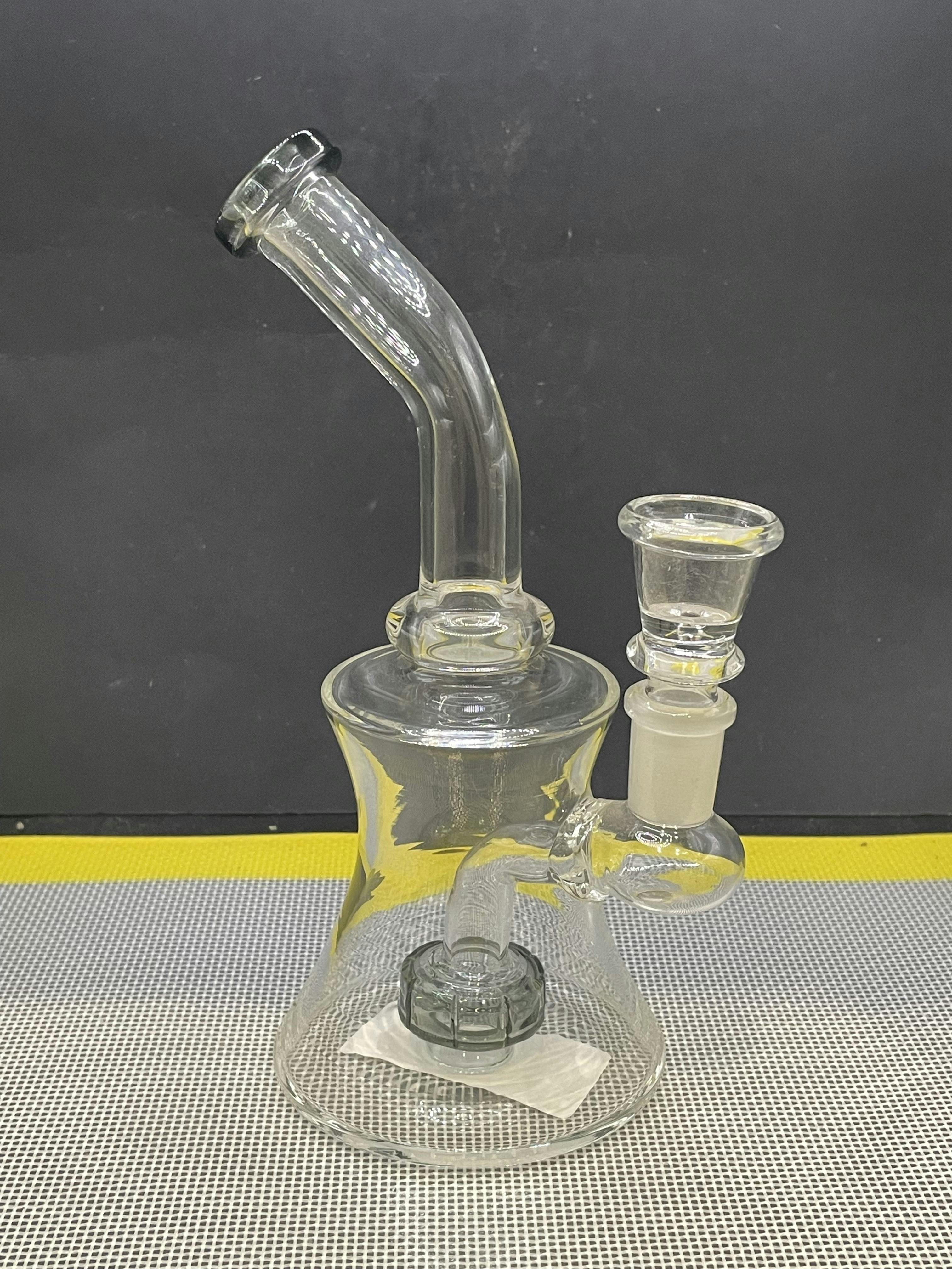 MJW | 7' Bent Neck Inline Drum Drop PERC WaterPipe (Color May Vary)
