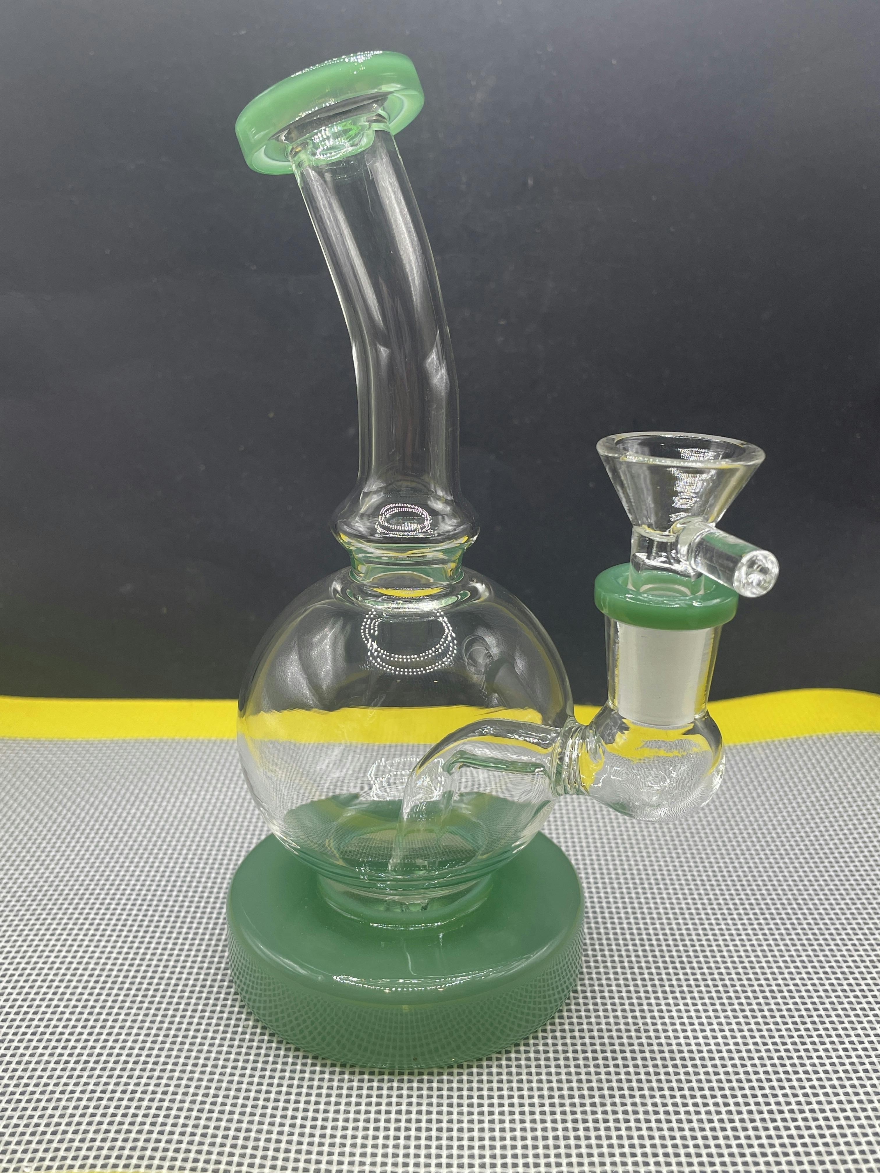 6" Milky Perc Thick Base and Ball Water Pipe
