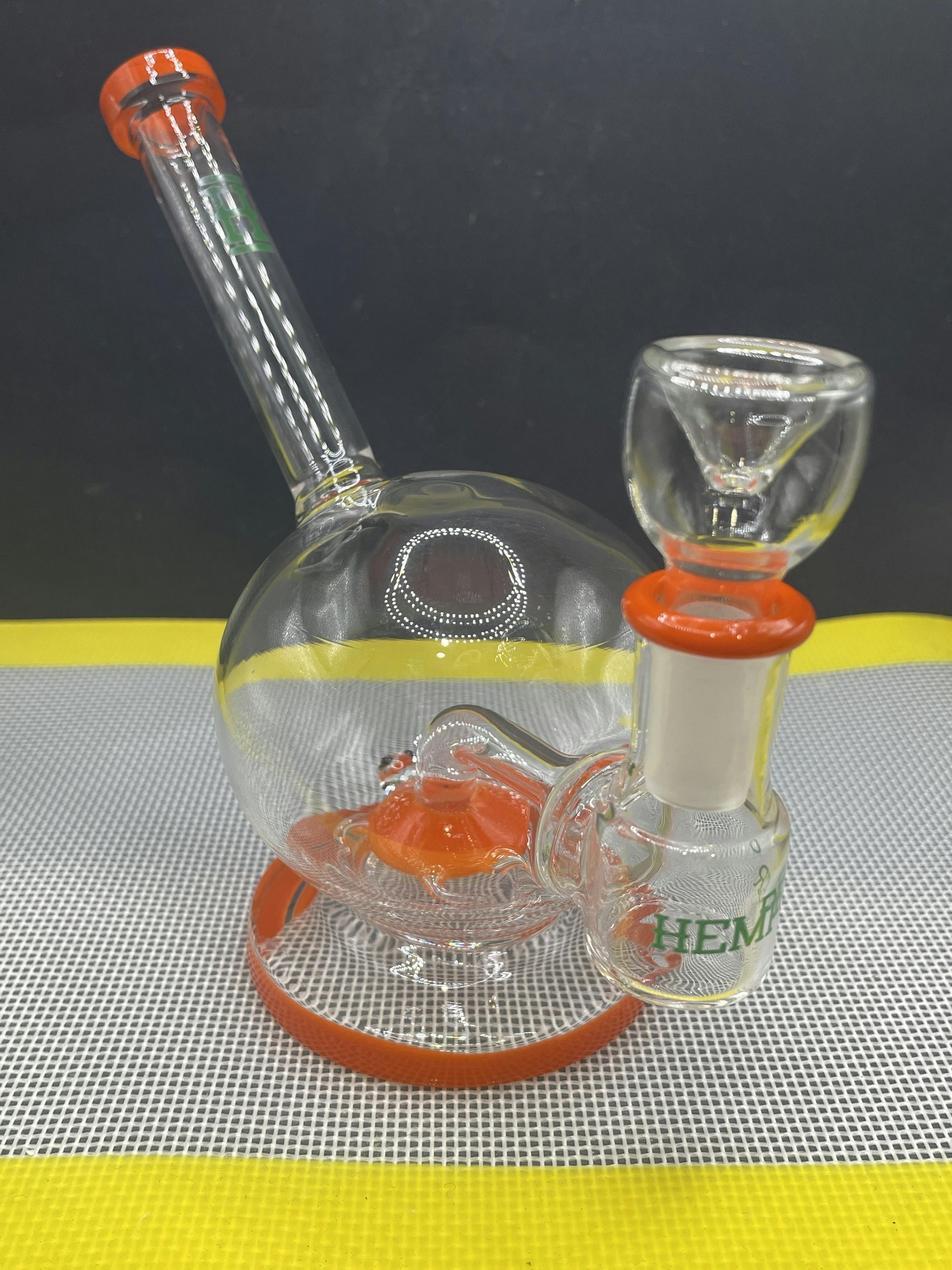 7" Sea Turtle Water Pipe- Orange