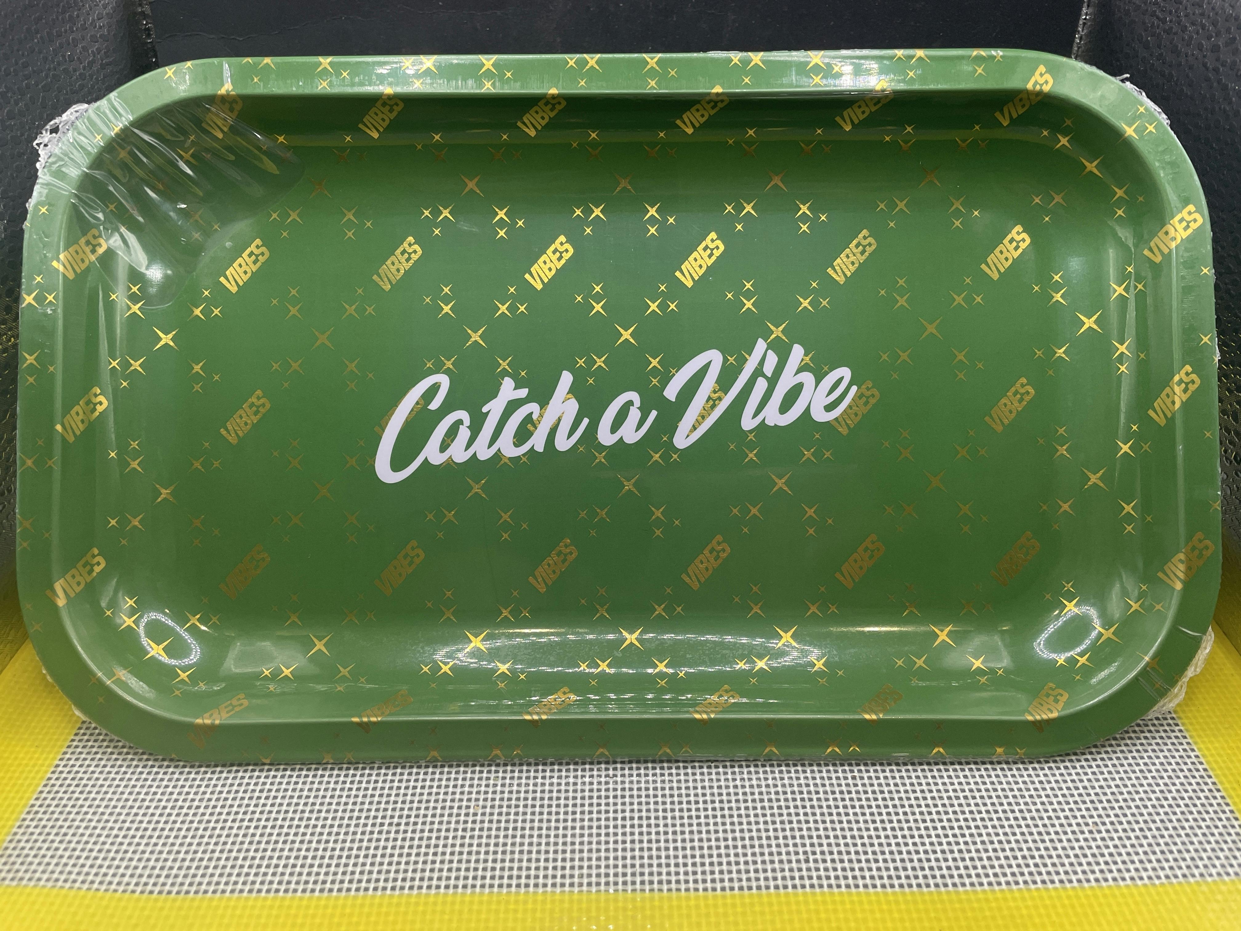 "Catch A Vibe" Rolling Tray- Medium-Green
