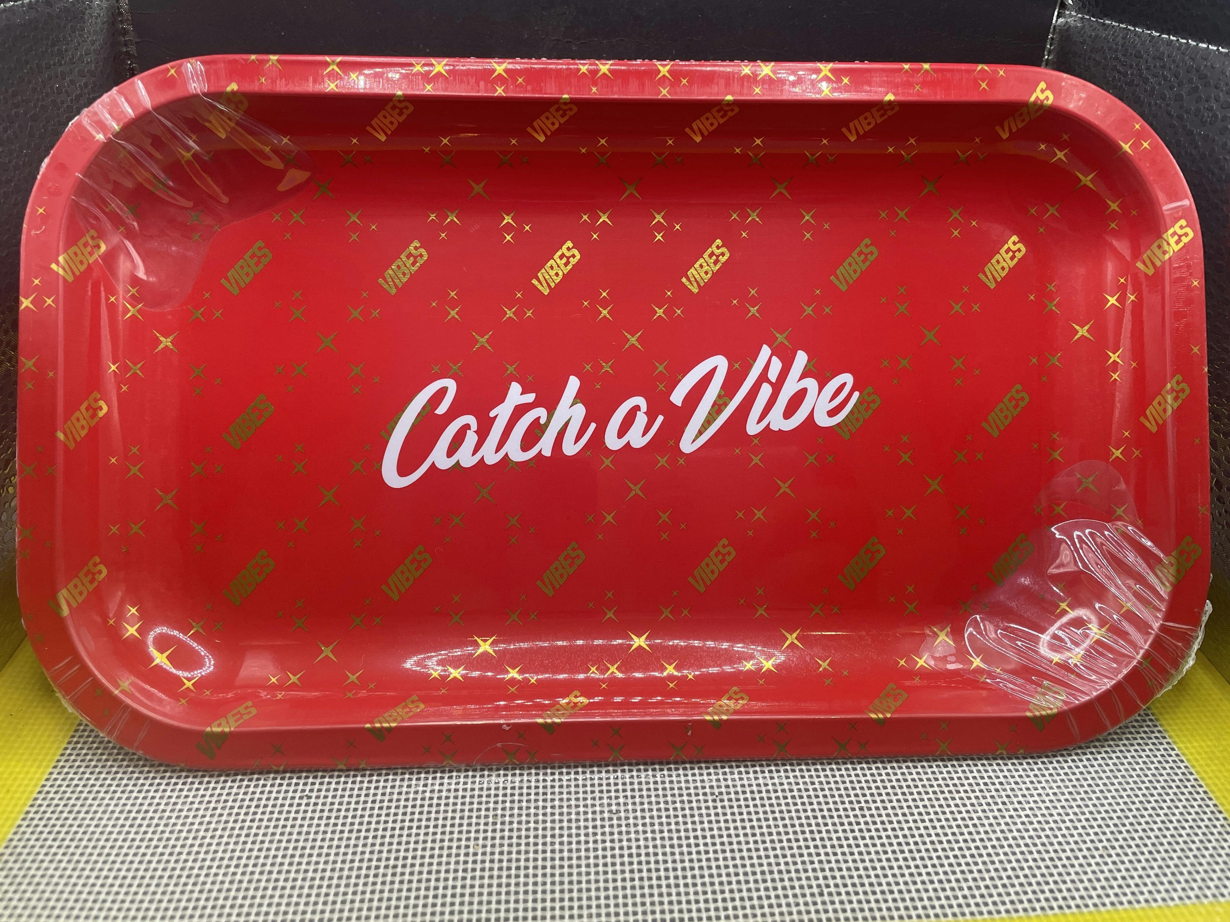 "Catch A Vibe" Rolling Tray- Medium- Red