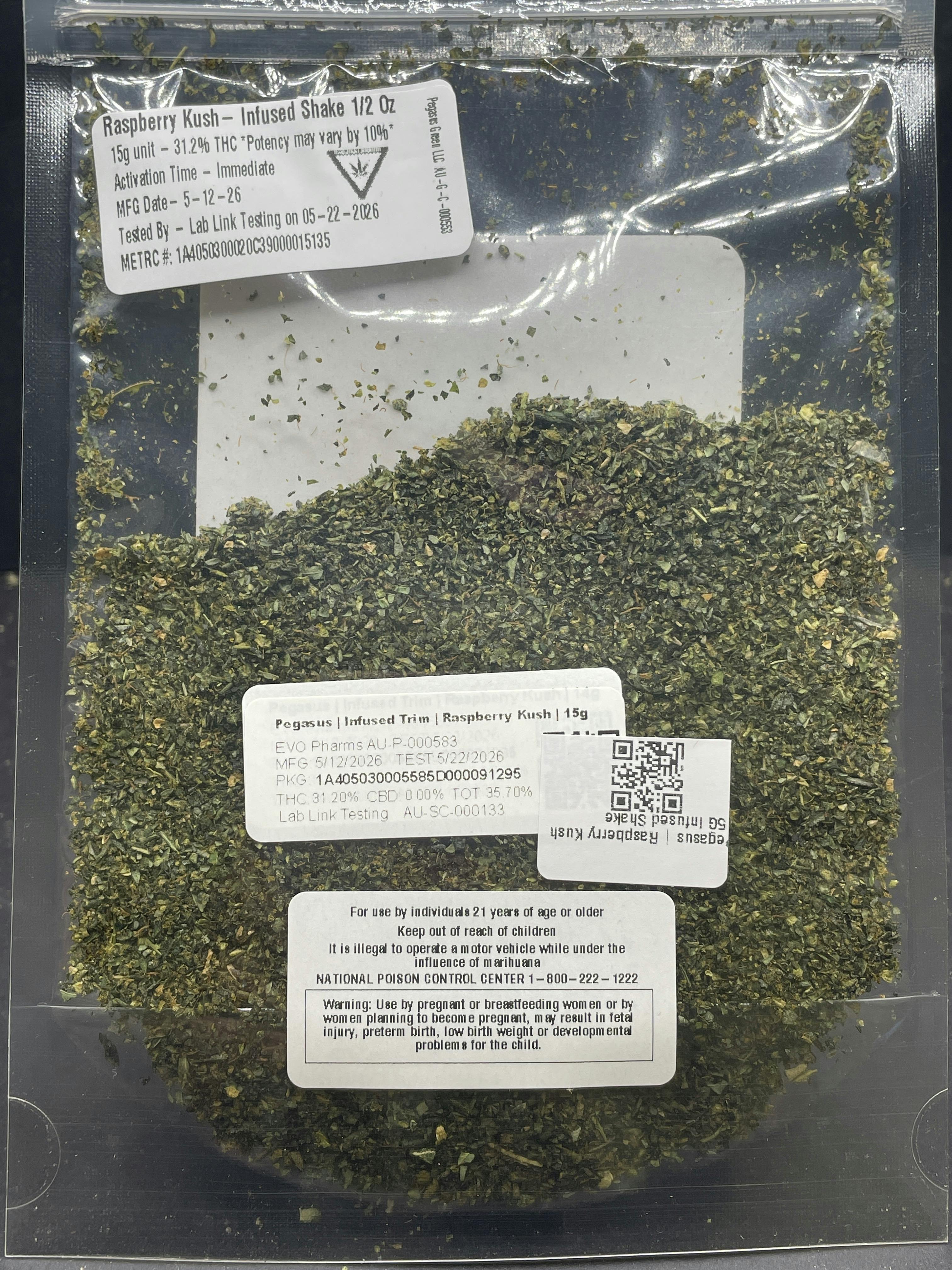 Pegasus | Raspberry Kush 15G Infused Shake