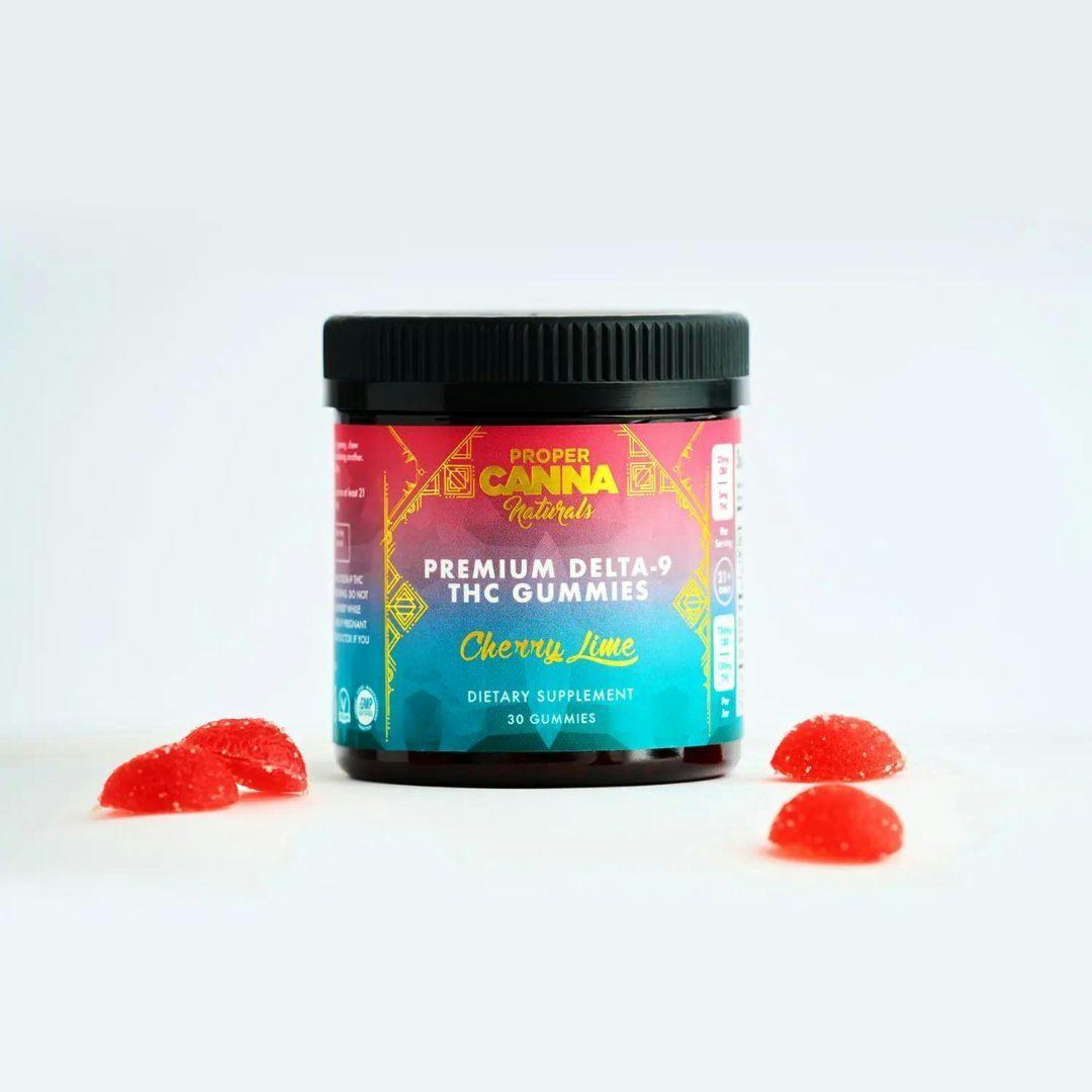 Proper Canna Cherry Lime CBD + Delta 9 THC Gummies 750mg CBD 150mg THC