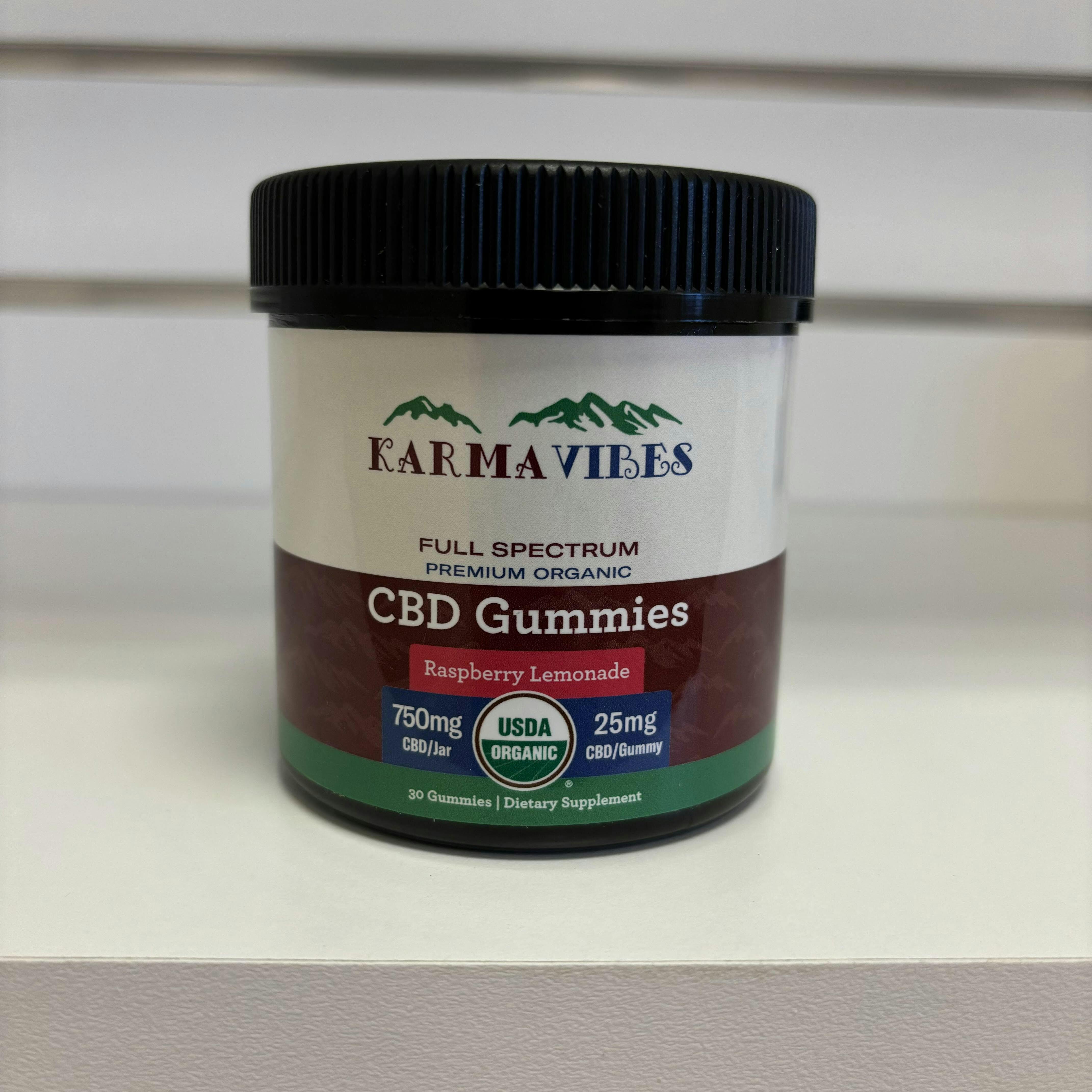 Karma Vibes Raspberry Lemonade CBD Gummies 25mg/750mg