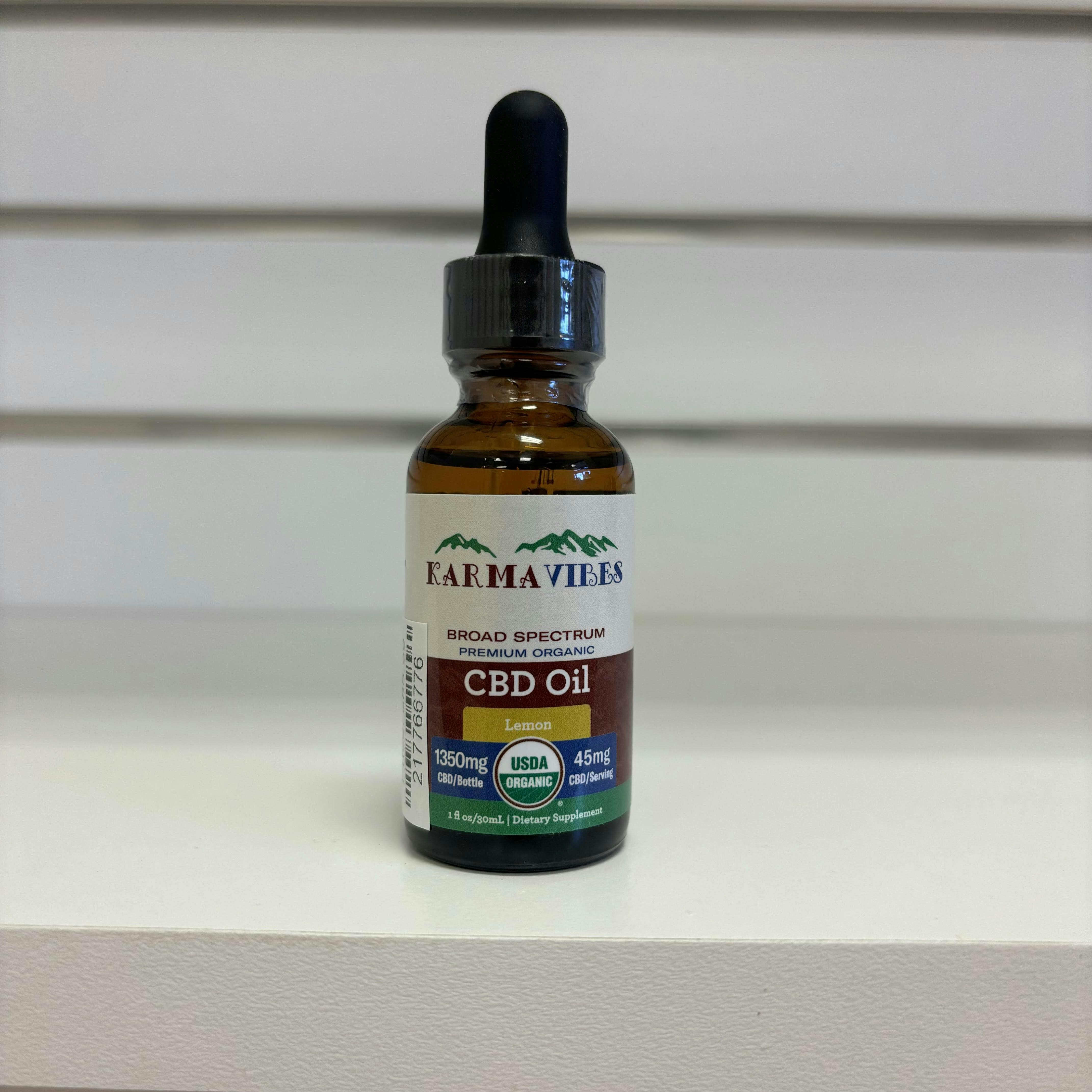 Karma Vibes Broad Spectrum Lemon CBD Tincture 50mg/1350mg