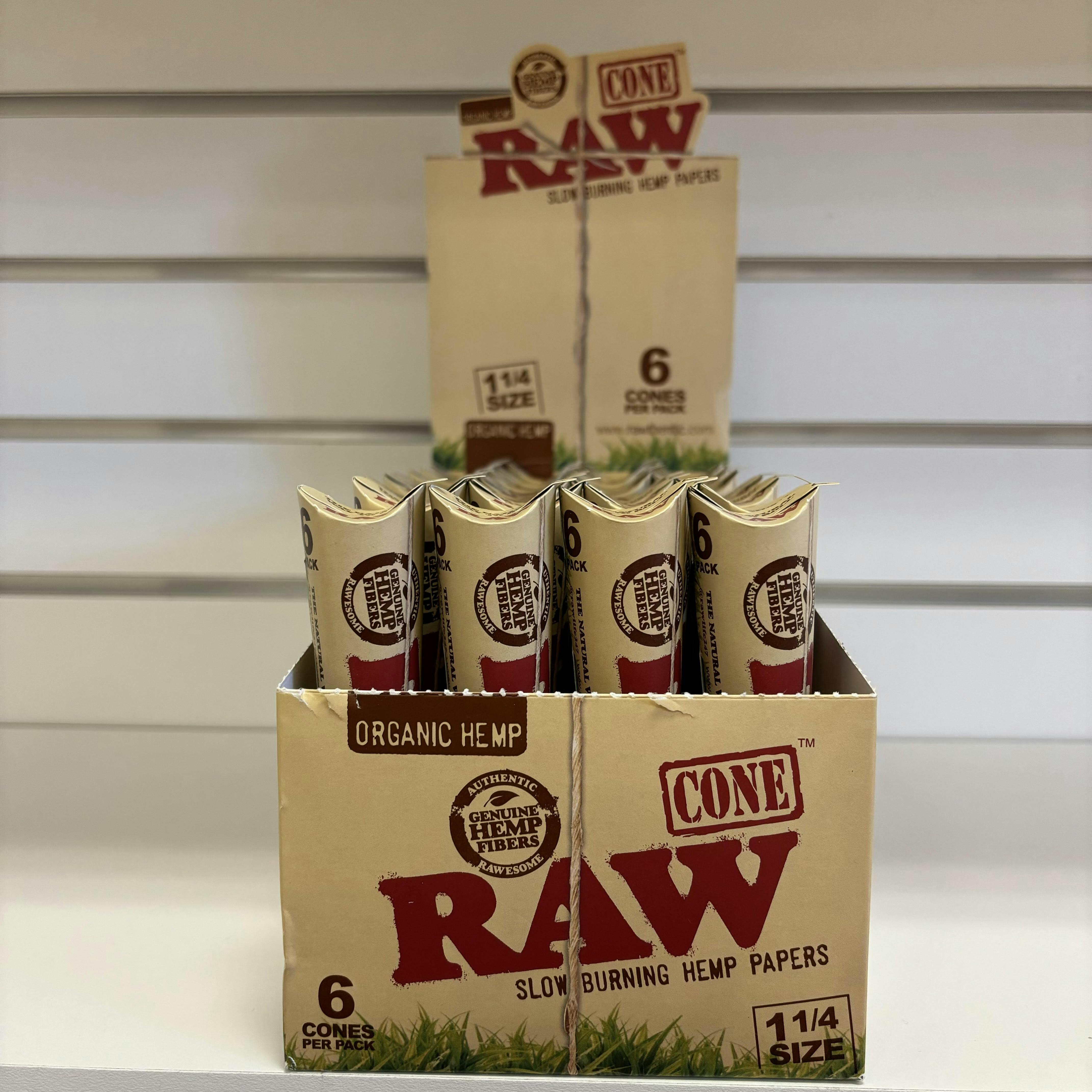 Raw Cones Organic 1 1/4 6PK