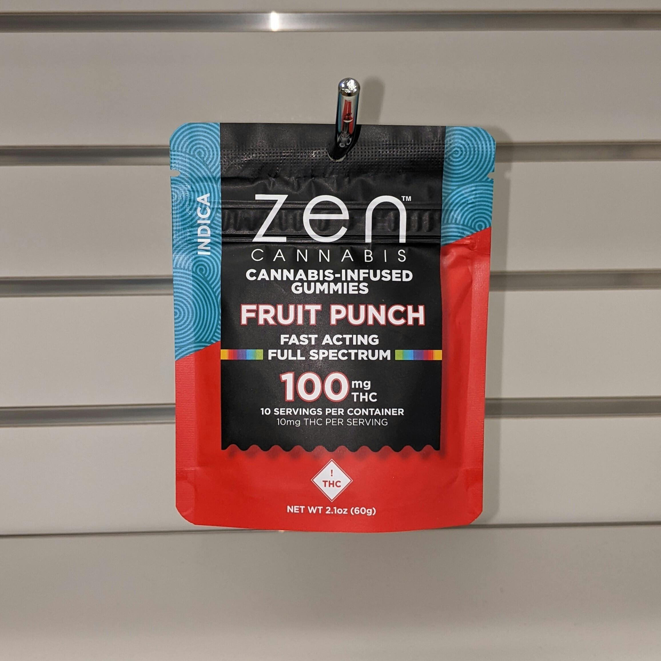 Gummy - ZEN - Single - Indica Fruit Punch 100mg