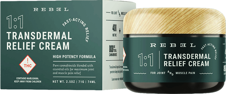 Rebel - Transdermal Relief Cream -400mg THC/400mg CBD (RE)