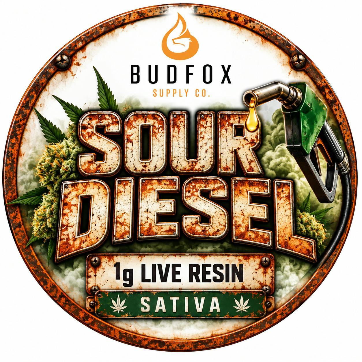 Budfox -Sour Diesel - 1g Live Resin Cartridge (BF)