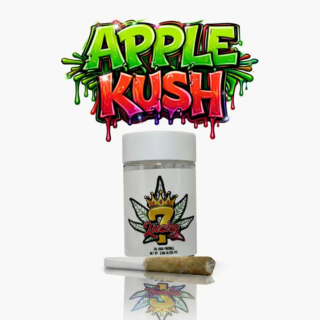 LUCKY 7 - APPLE KUSH - 0.5G INFUSED PREROLL 7 PACK