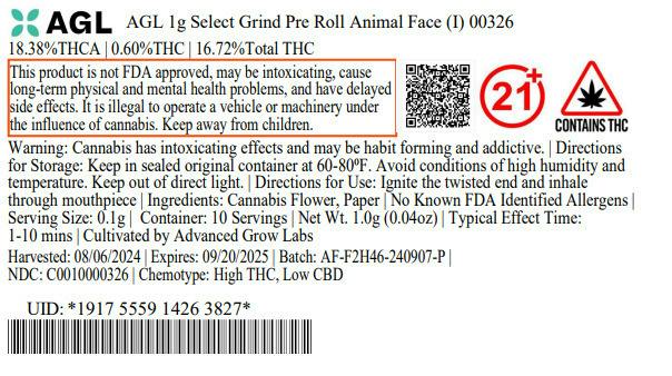 Select Grind Animal Face Pre-Roll 1g (00326)