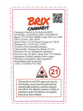 Chemdog Chem D Pre-Roll 1g (00329)