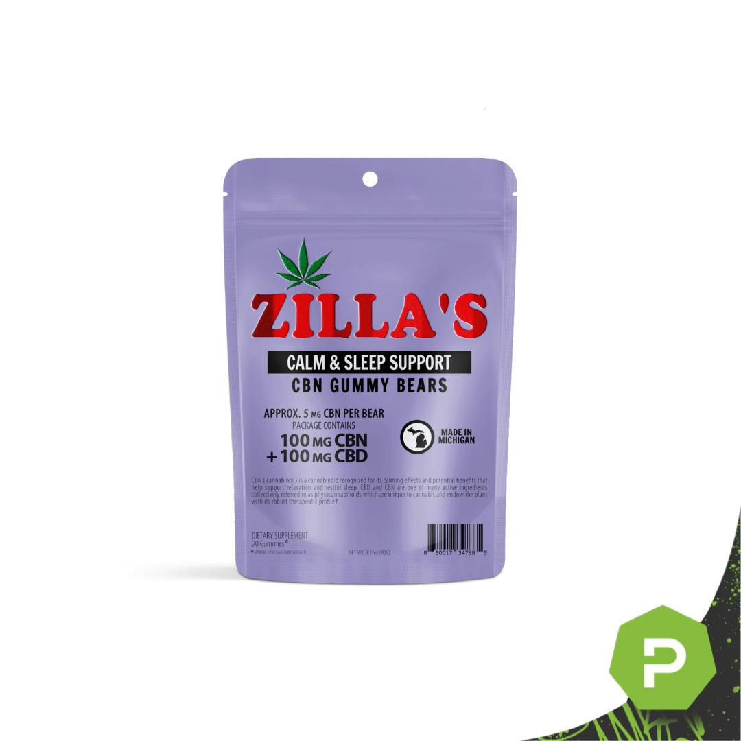 Zilla's | 200mg CBD + CBN Gummy Bears | Calm & Sleep Support