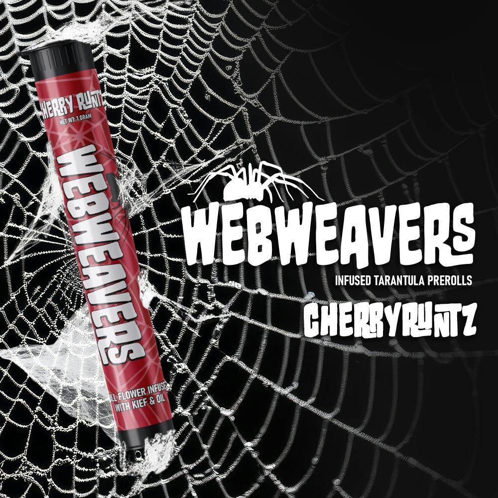 Webweavers | 0.5g x 5 Tarantula Mini Pre-Rolls | Cherry Runtz