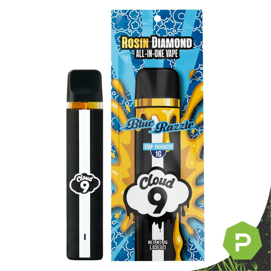 Cloud 9 | 1g Live Rosin Diamond Disposable | Blue Razzle