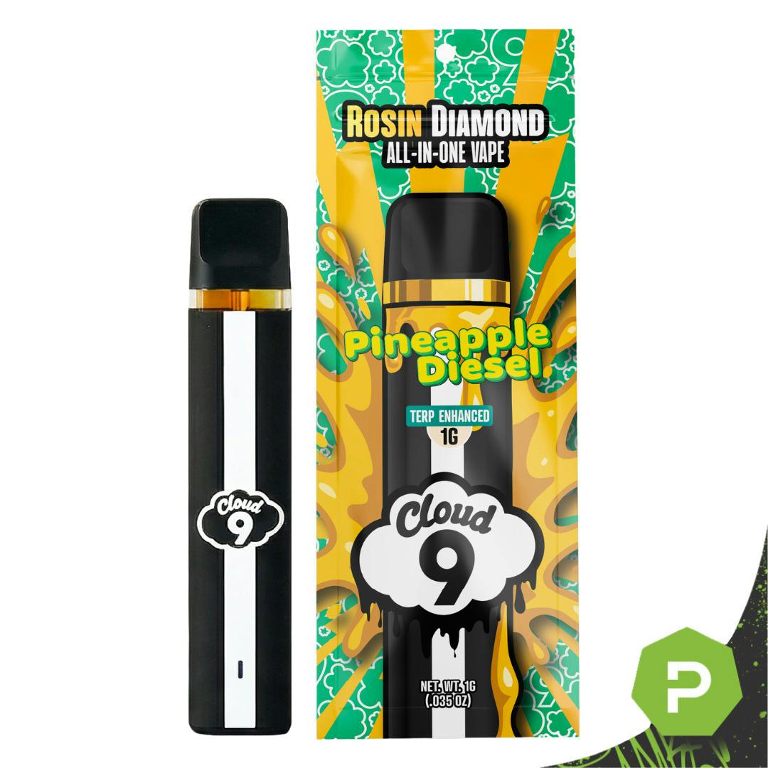 Cloud 9 | 1g Live Rosin Diamond Disposable | Pineapple Diesel