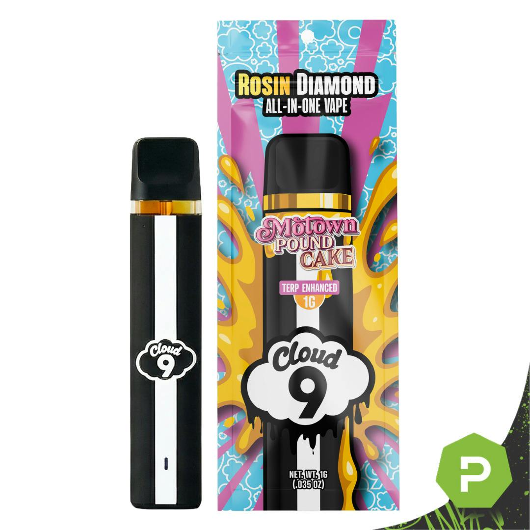 Cloud 9 | 1g Live Rosin Diamond Disposable | Motown Pound Cake