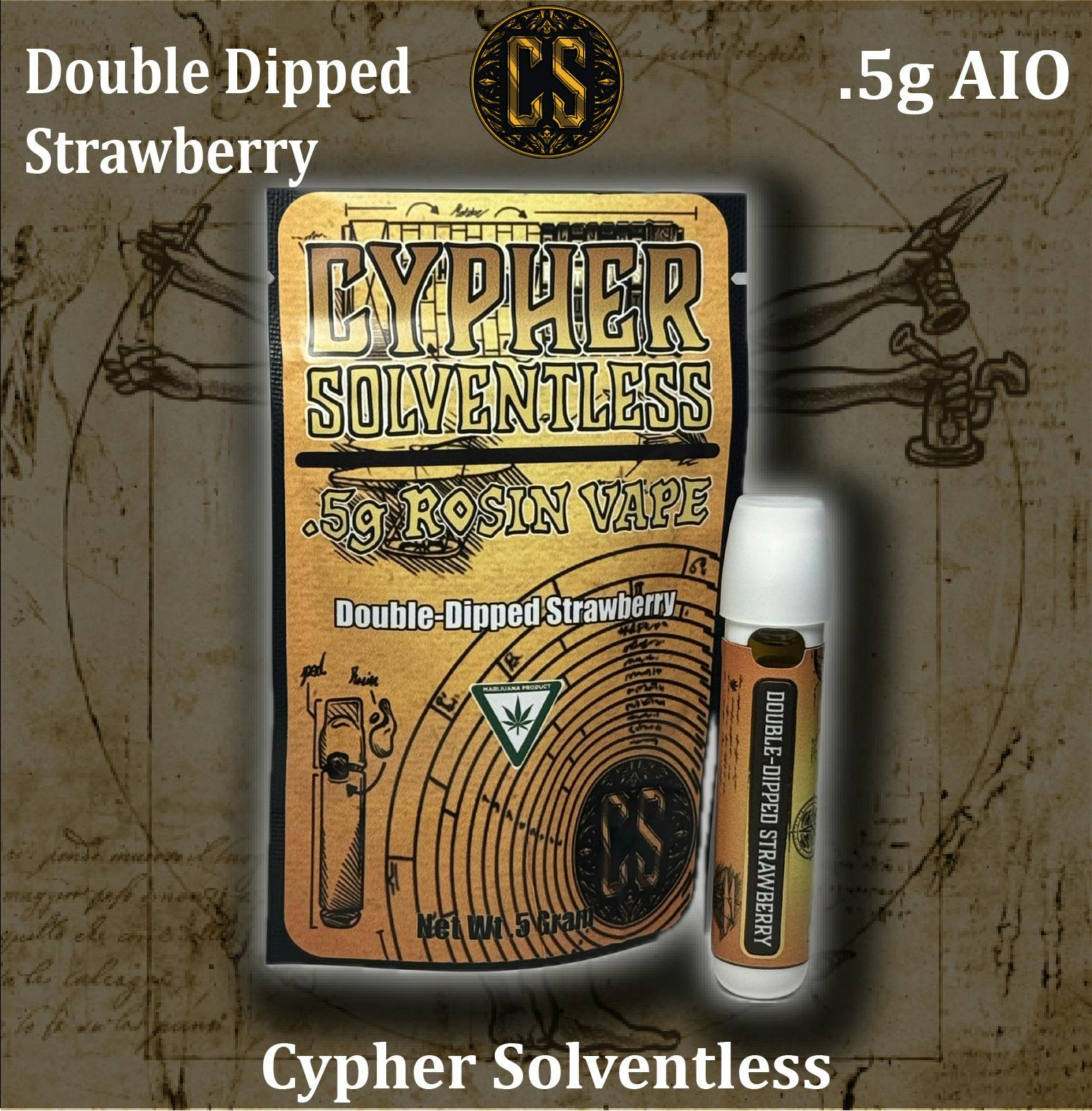 Cypher Solventless | 0.5g Live Rosin Disposable | Double Dipped Strawberry