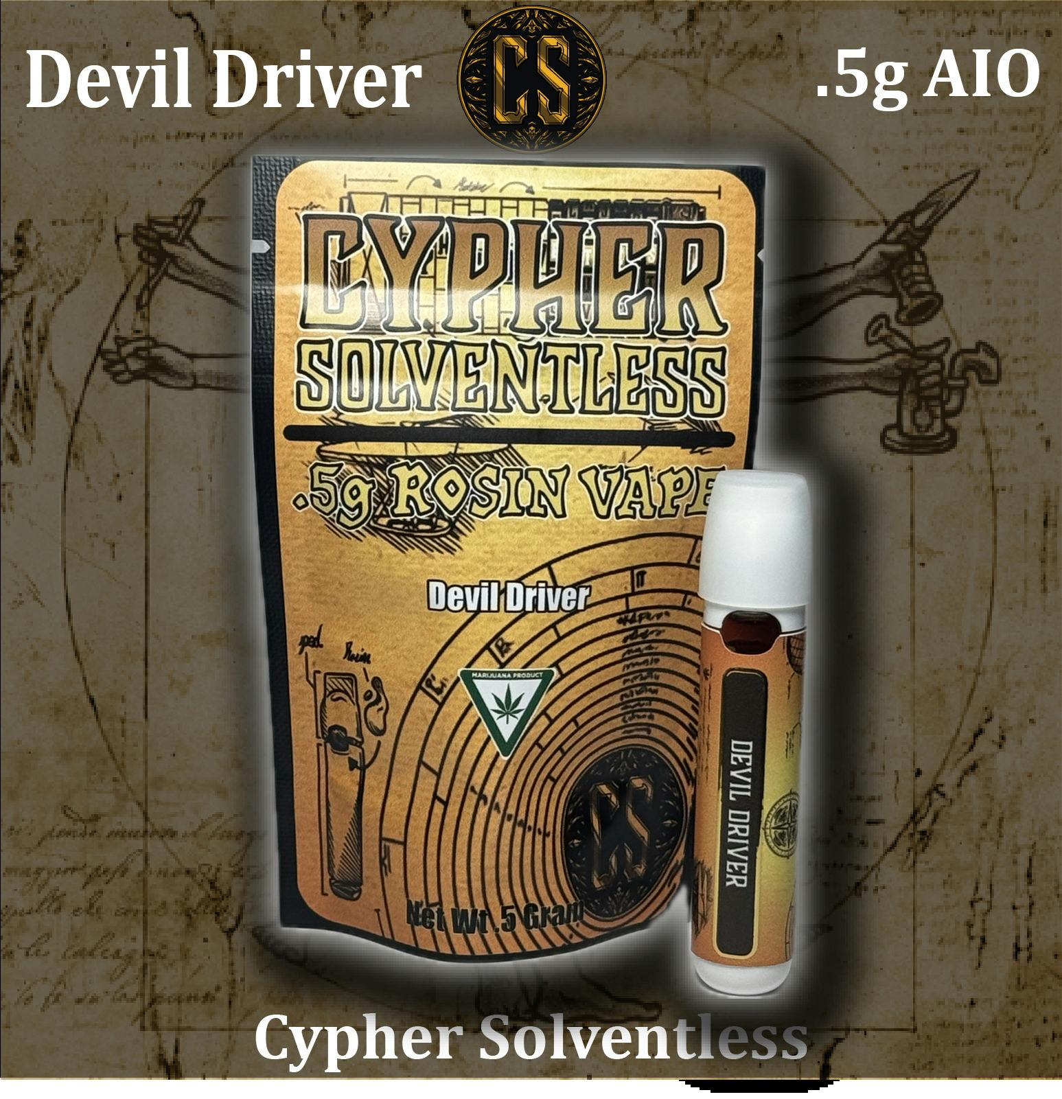 Cypher Solventless | 0.5g Live Rosin Disposable | Devil Driver