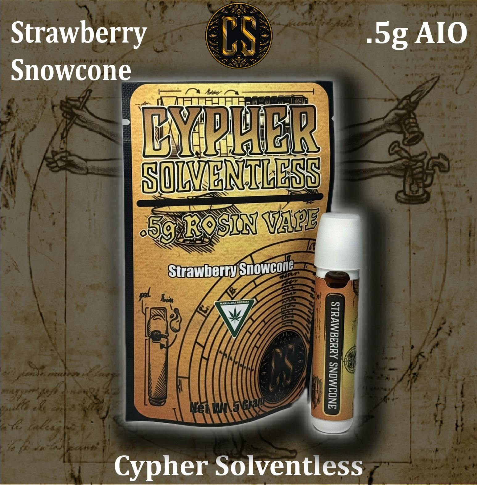 Cypher Solventless | 0.5g Live Rosin Disposable | Strawberry Snow Cone