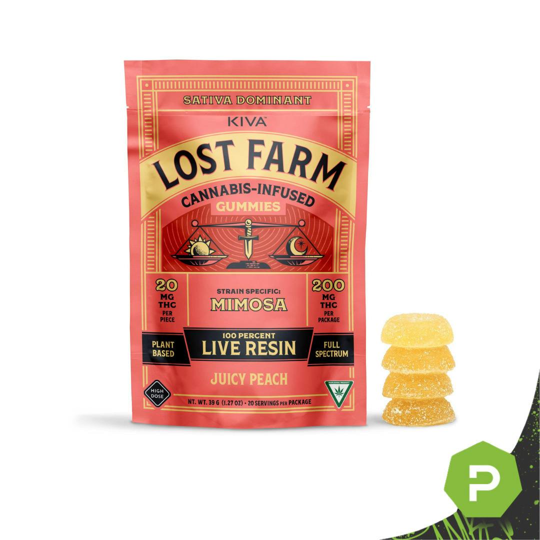 Lost Farm | 200mg Live Resin Gummies | Juicy Peach
