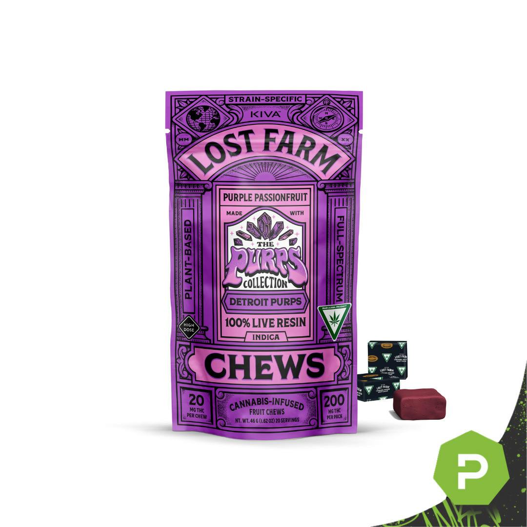 Lost Farm | 200mg Live Resin Chews | Purple Passionfruit