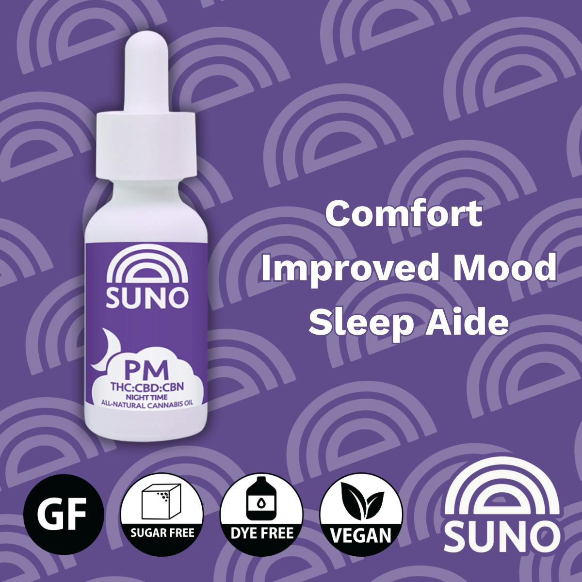 SUNO | 600mg Tincture | PM (THC:CBD:CBN)