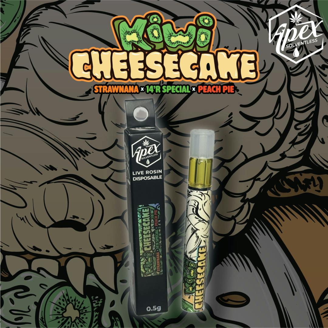 Apex Solventless | 0.5g Live Rosin O2 Disposable | Kiwi Cheesecake #1