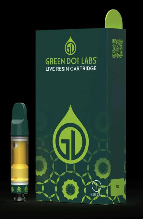 Kashmir 1000mg Live Resin Cartridge - Green Dot Labs