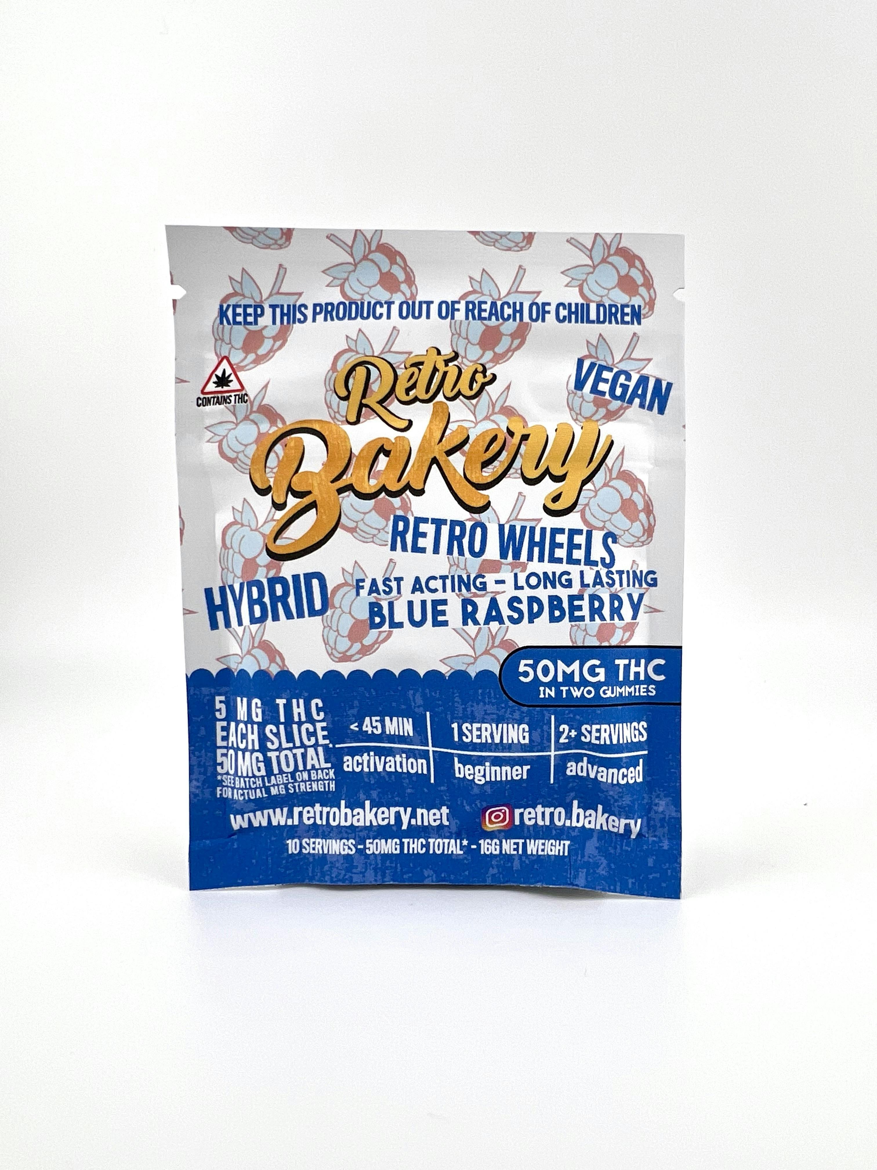 Retro Bakery - 25mg THC Blue Raspberry Gummy Wheels - 2pk - 50mg Total