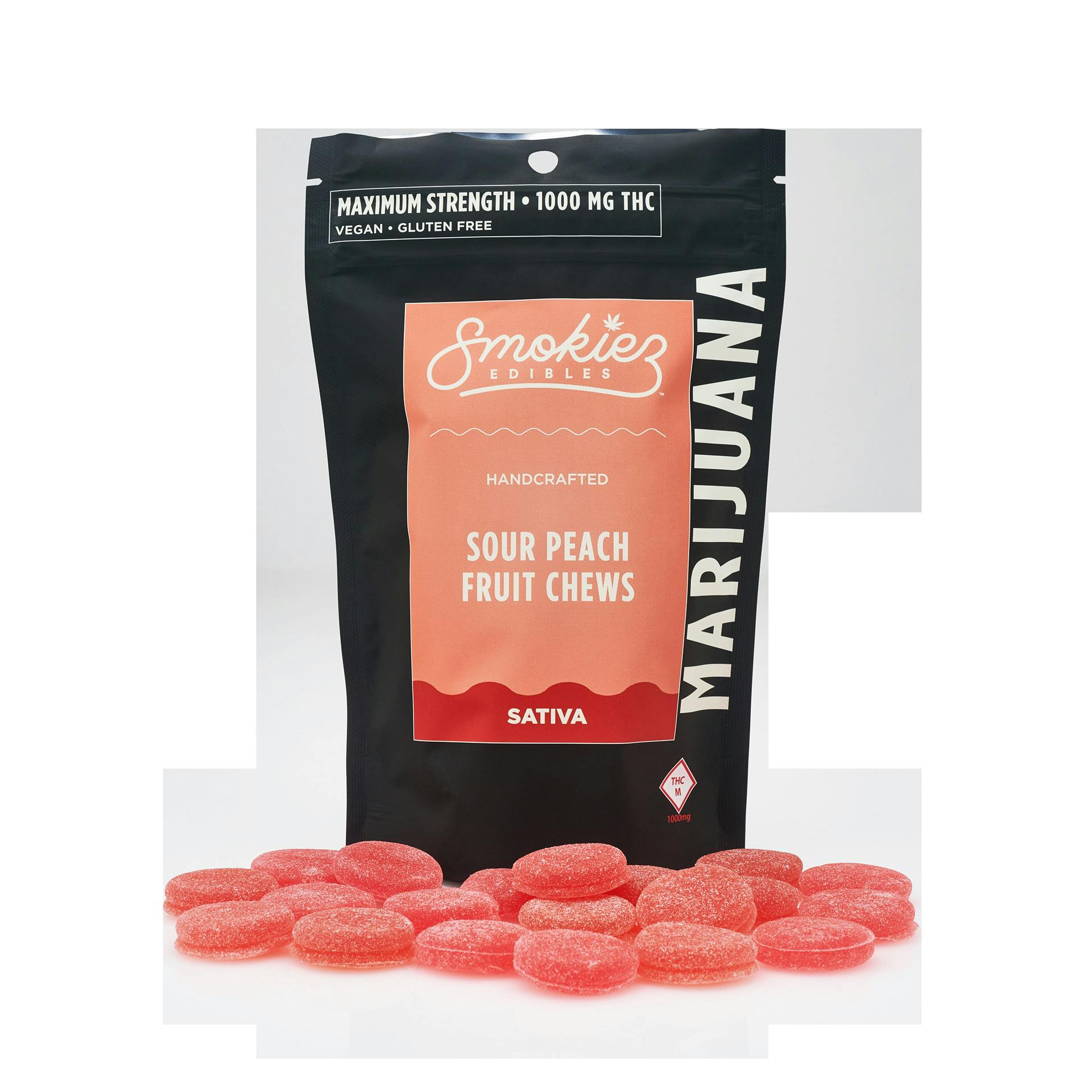 Sour Peach Fruit Chews (1000mg)