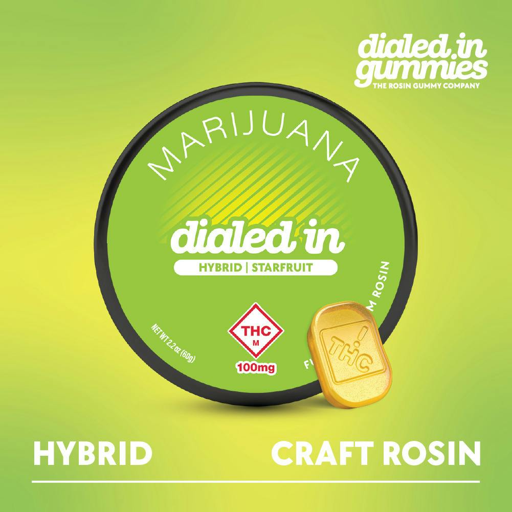 Dialed In: Rosin Gummies | Starfruit | Hybrid | 100mg | 10pk