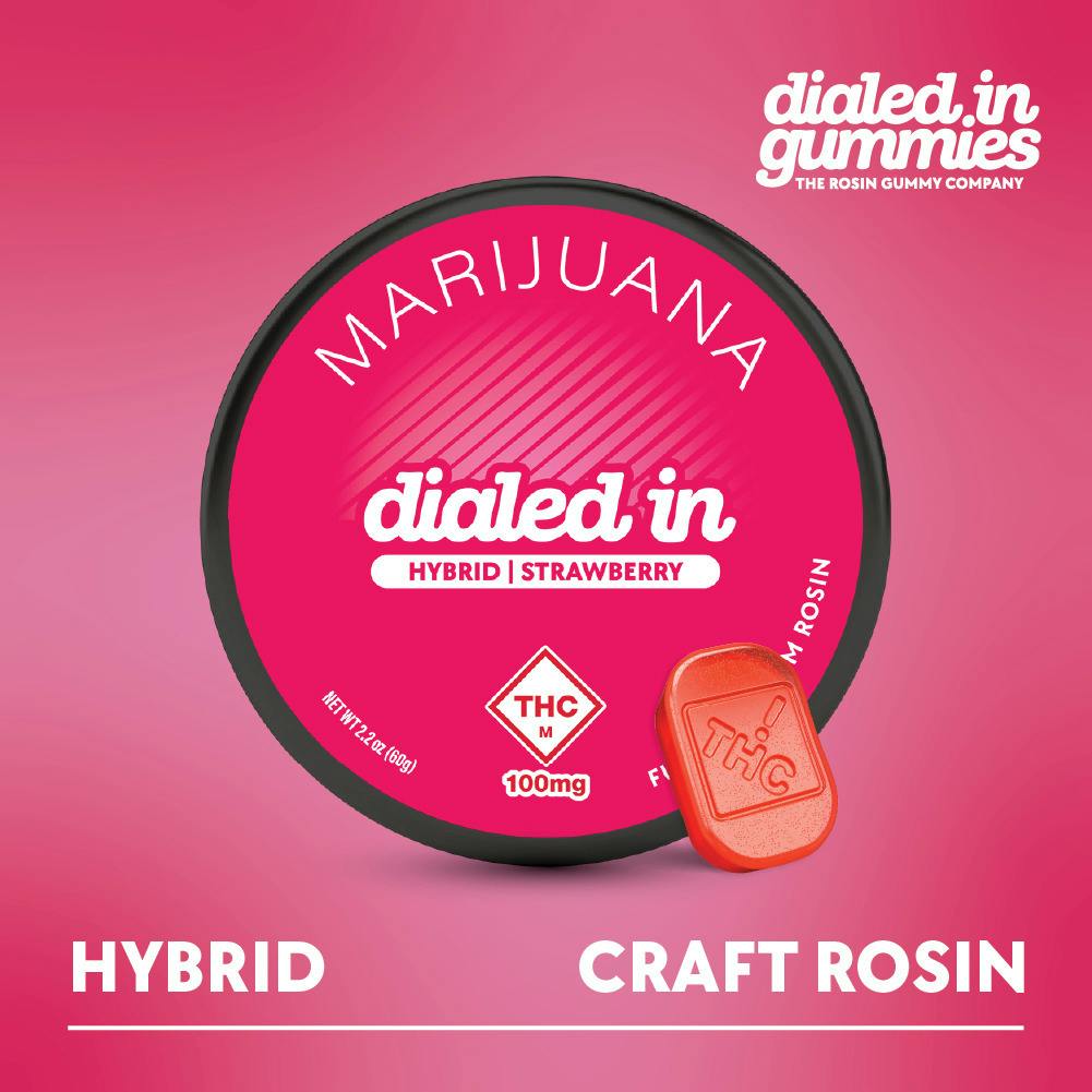 Dialed In: Rosin Gummies | Strawberry | Hybrid | 100mg | 10pk