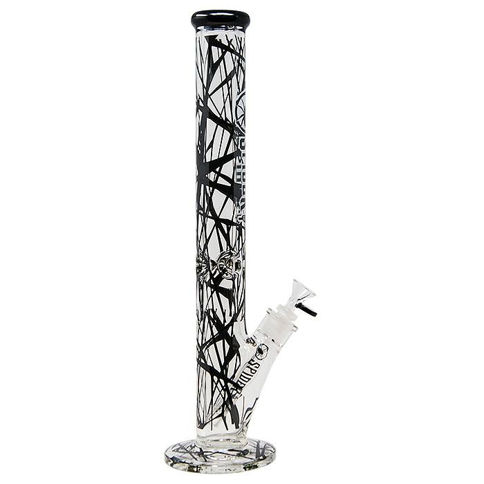 18" Spider Glass Beaker Bong - Black Web