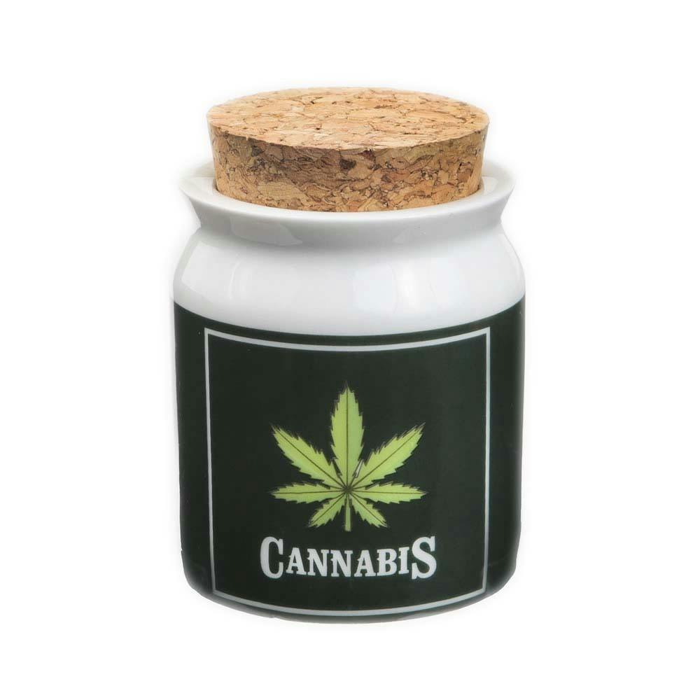 Ceramic Cork Stash Jar - Cannabis