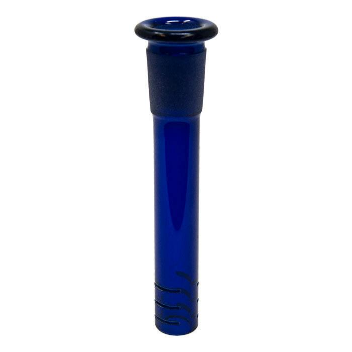 Coloured Glass Down Stem - 14mmF/19mmM 3" Blue