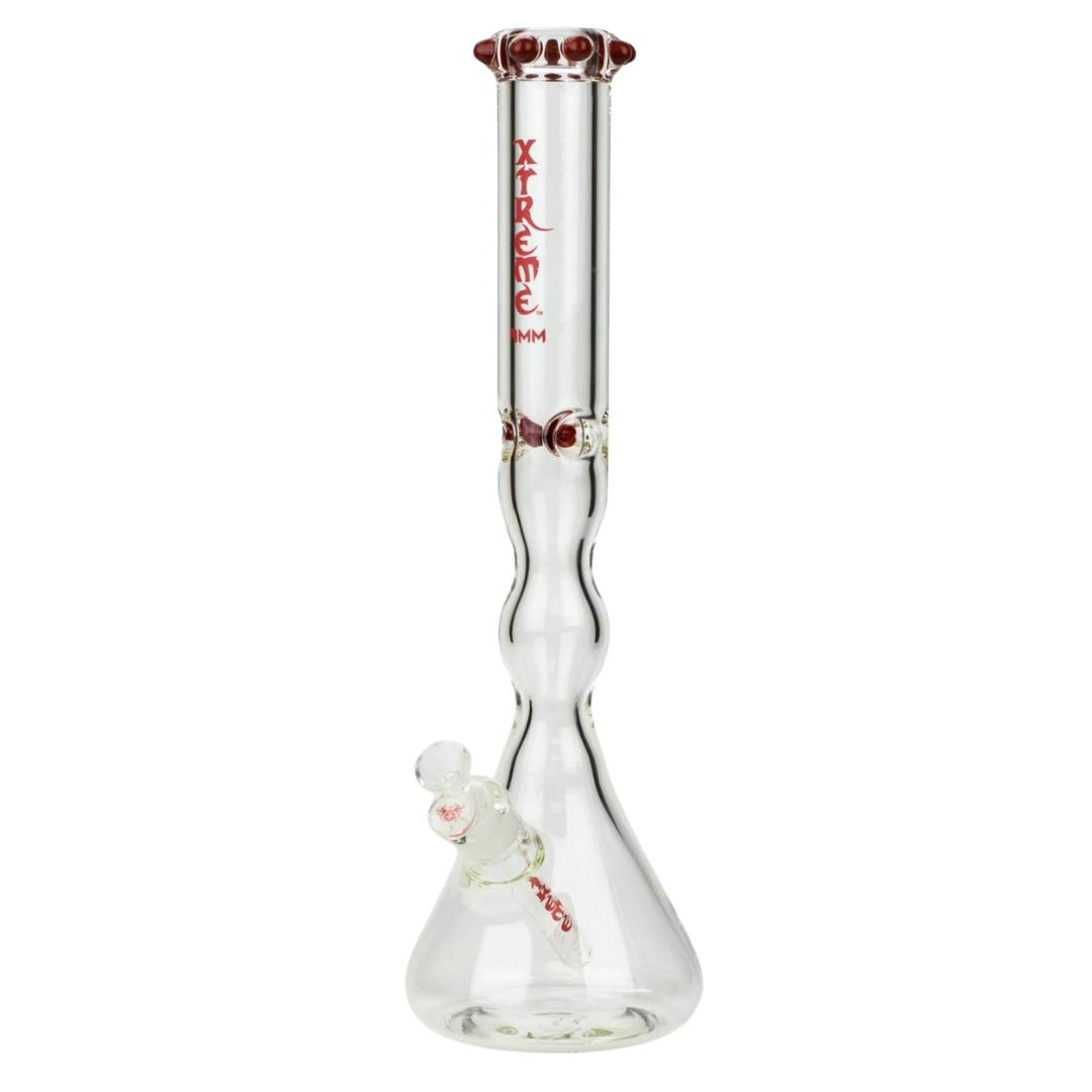 17.5" XTREME 9 mm Curved Tube Glass Bong - Red