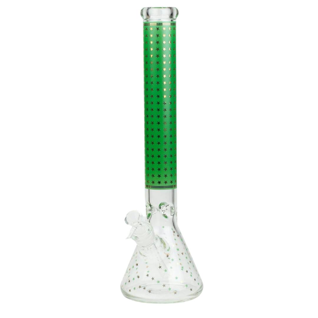 17.5" Star 7 mm Glass Water Bong - Green