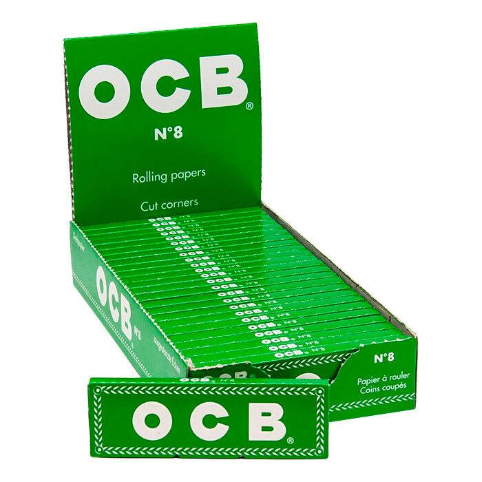 OCB N8 Green 1 1/4 Cut Corner Rolling Papers