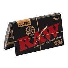 RAW Black Rolling Papers - Single Wide Double Feed