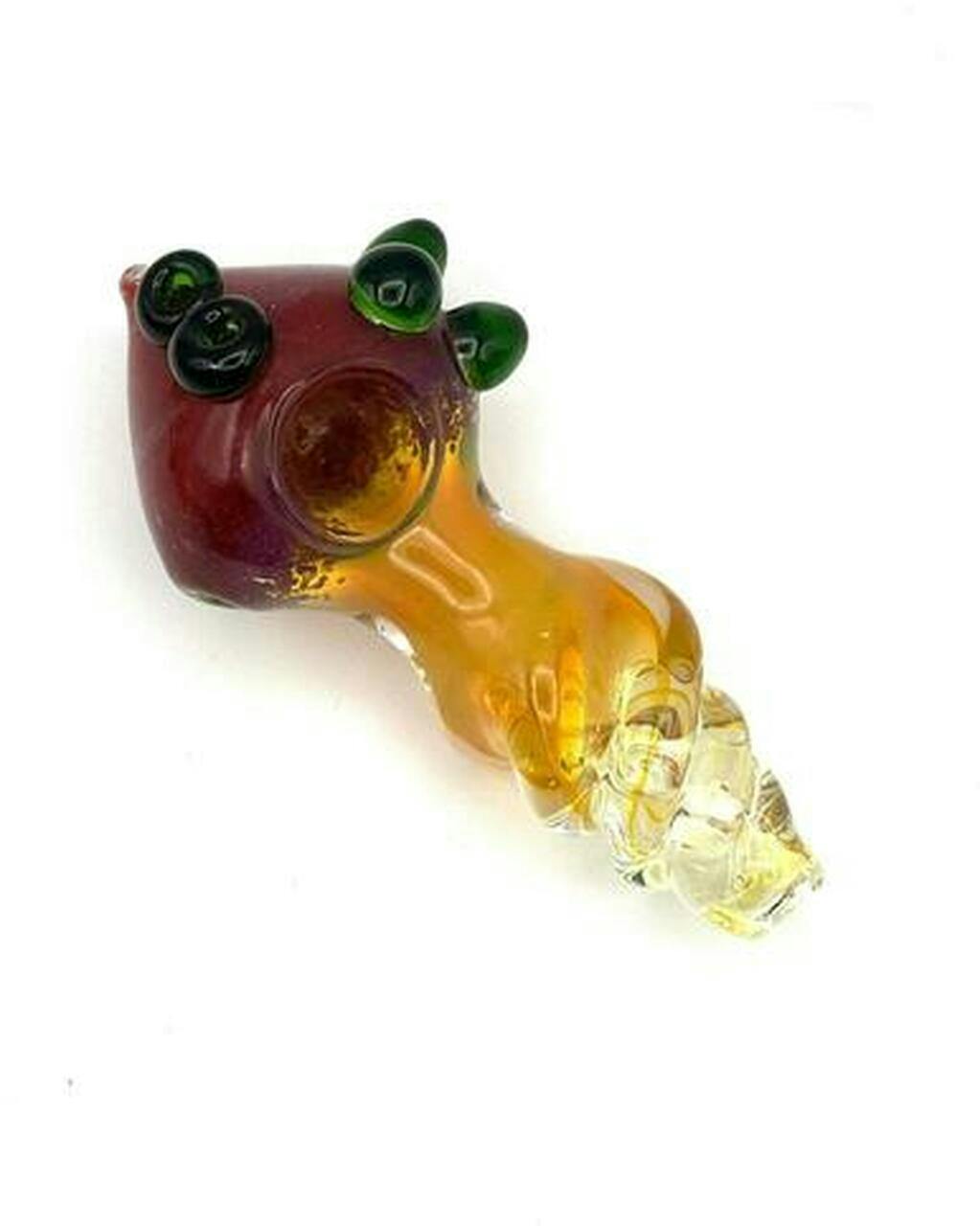 4" Cartel Spoon Pipe - Red Rainbow Drill