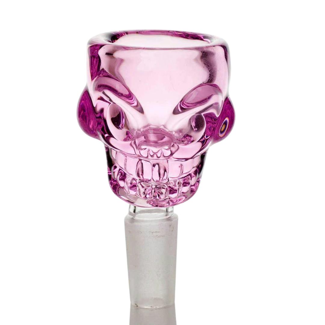 Skull Shape Glass Bowl 14mm Joint - Pink