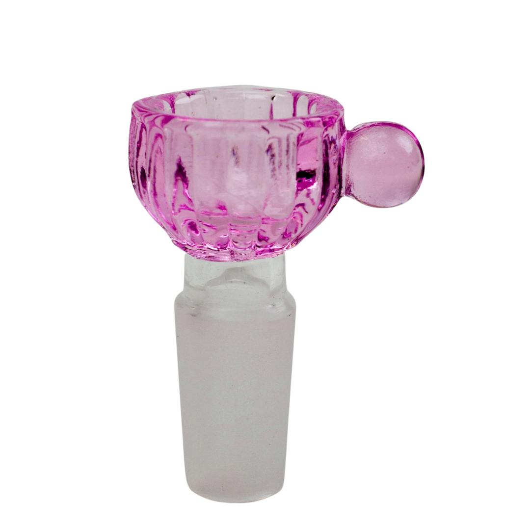 Spoon Glass Bowl for 14mm Joint - Rippled Pink