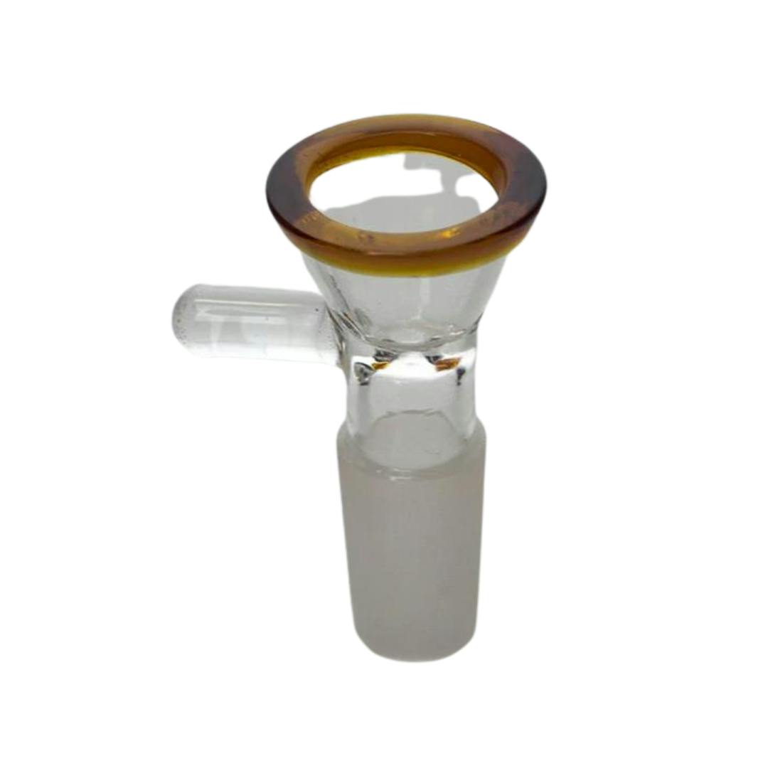 14mm Glass Martini Bowl - 14mm Glass Martini Bowl - Amber Rim Accent with Pullout