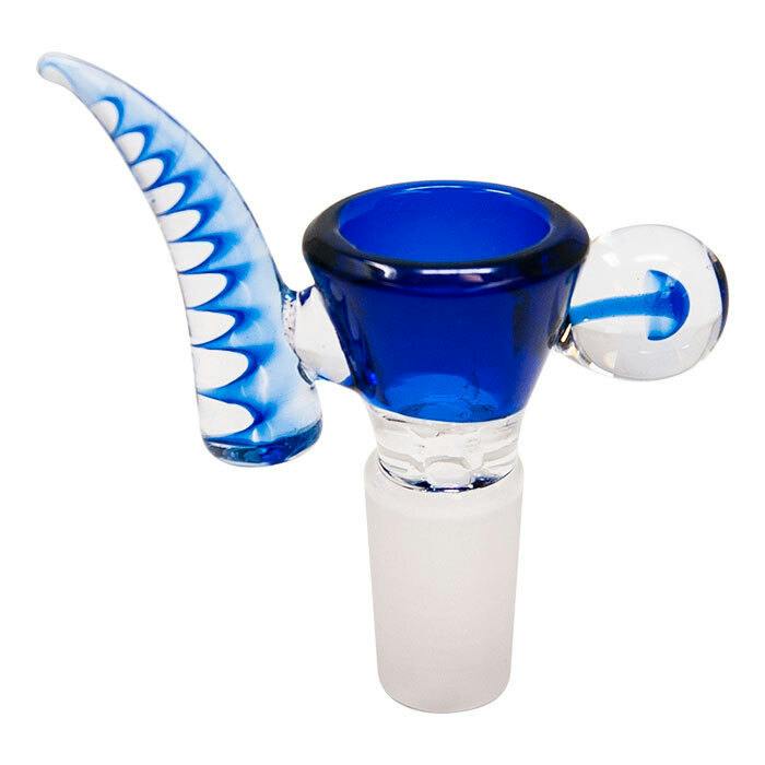 Horn Glass Bowl 14mm - Blue Swirly